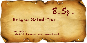 Brtyka Szimóna névjegykártya